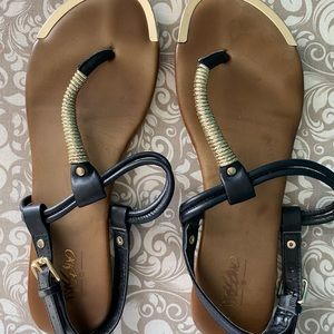 Black & Gold Sandals
